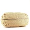 Borsa Fendi Spy in rafia beige con decoro floreale e pelle marrone - Detail D4 thumbnail