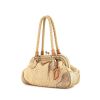 Prada handbag in beige braided canvas and gold python - 00pp thumbnail