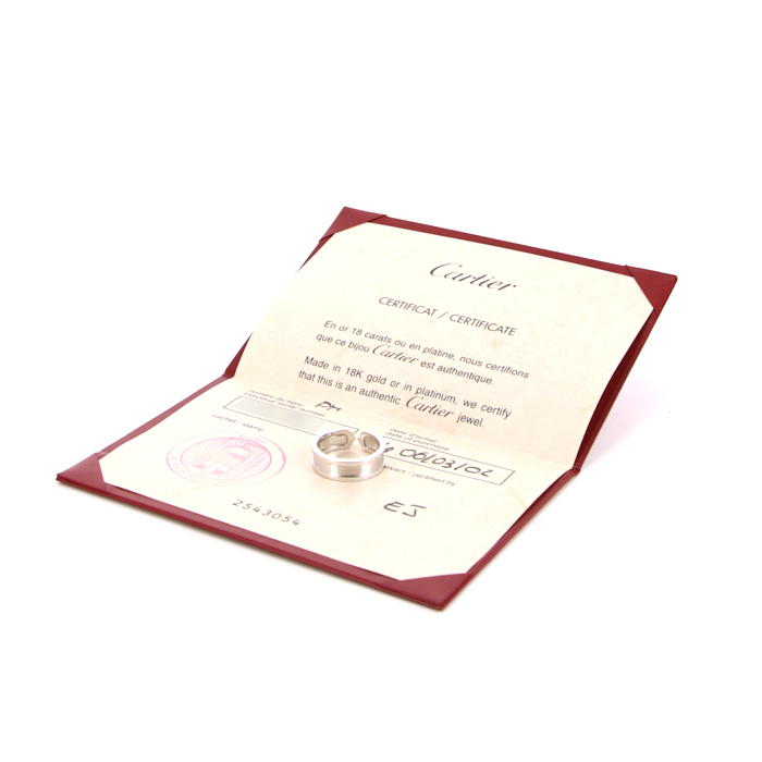 Open Cartier C de Cartier small model ring in white gold - Detail D2