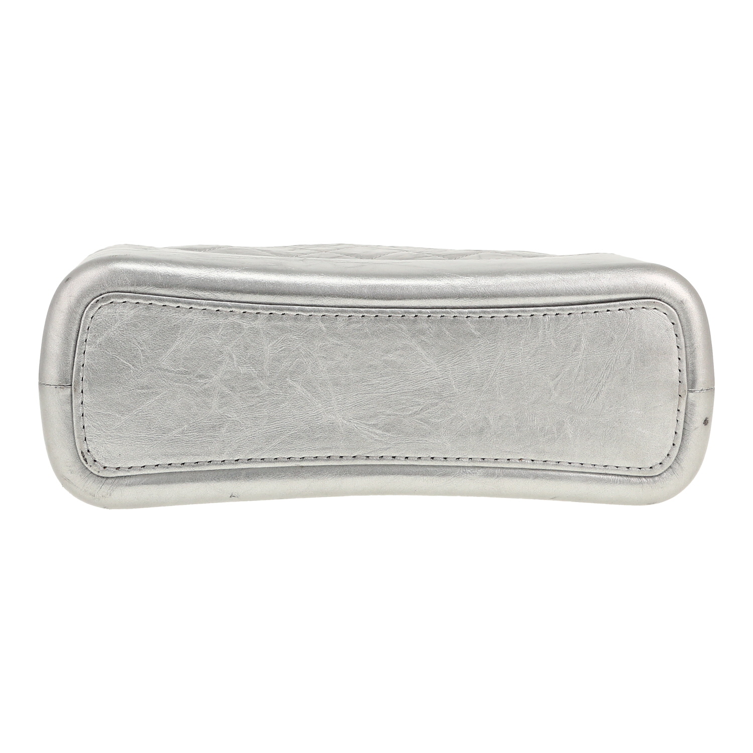 Chanel Gabrielle  medium model shoulder bag in silver quilted leather - Detail D1