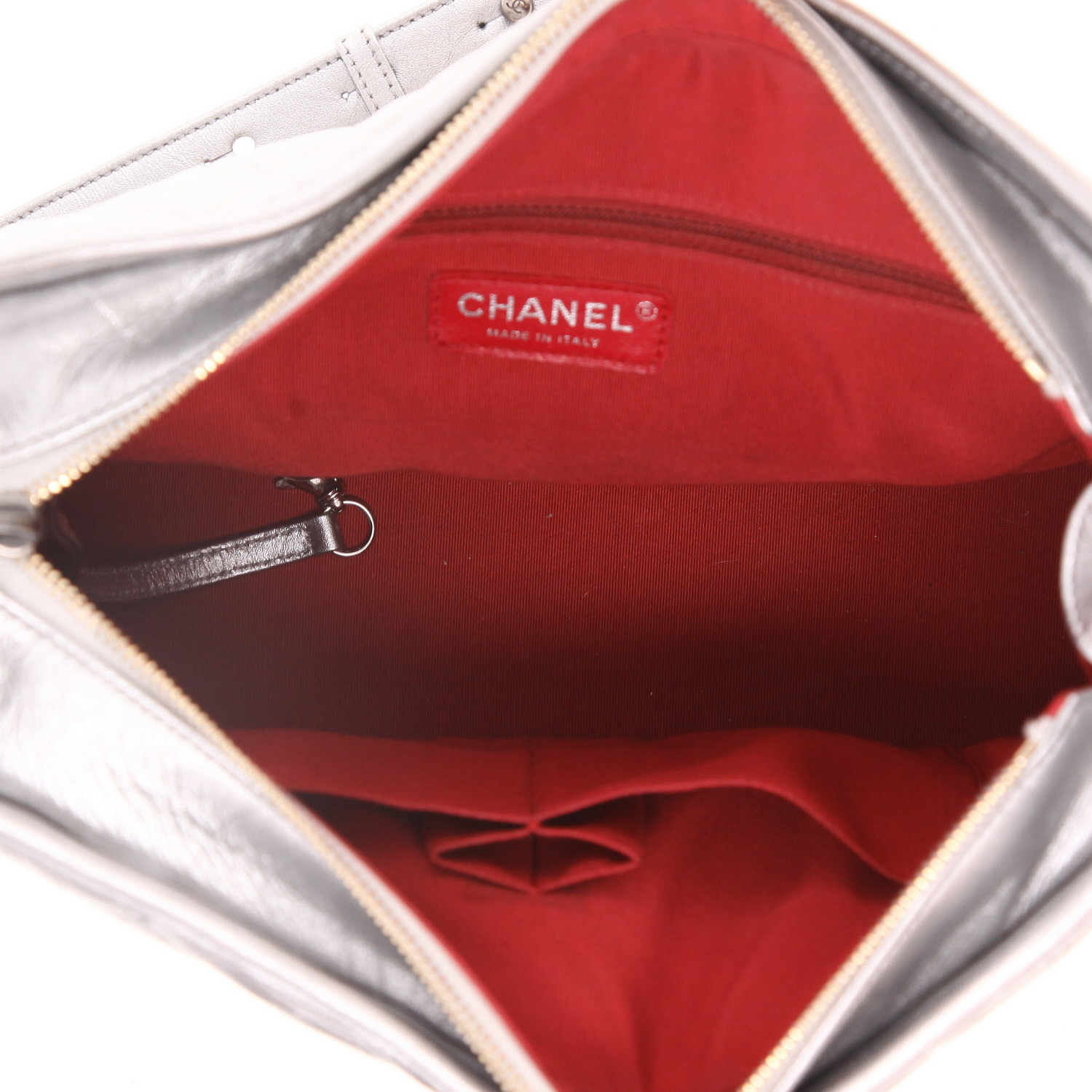 Borsa a tracolla Chanel Gabrielle  modello medio in pelle trapuntata argentata - Detail D3