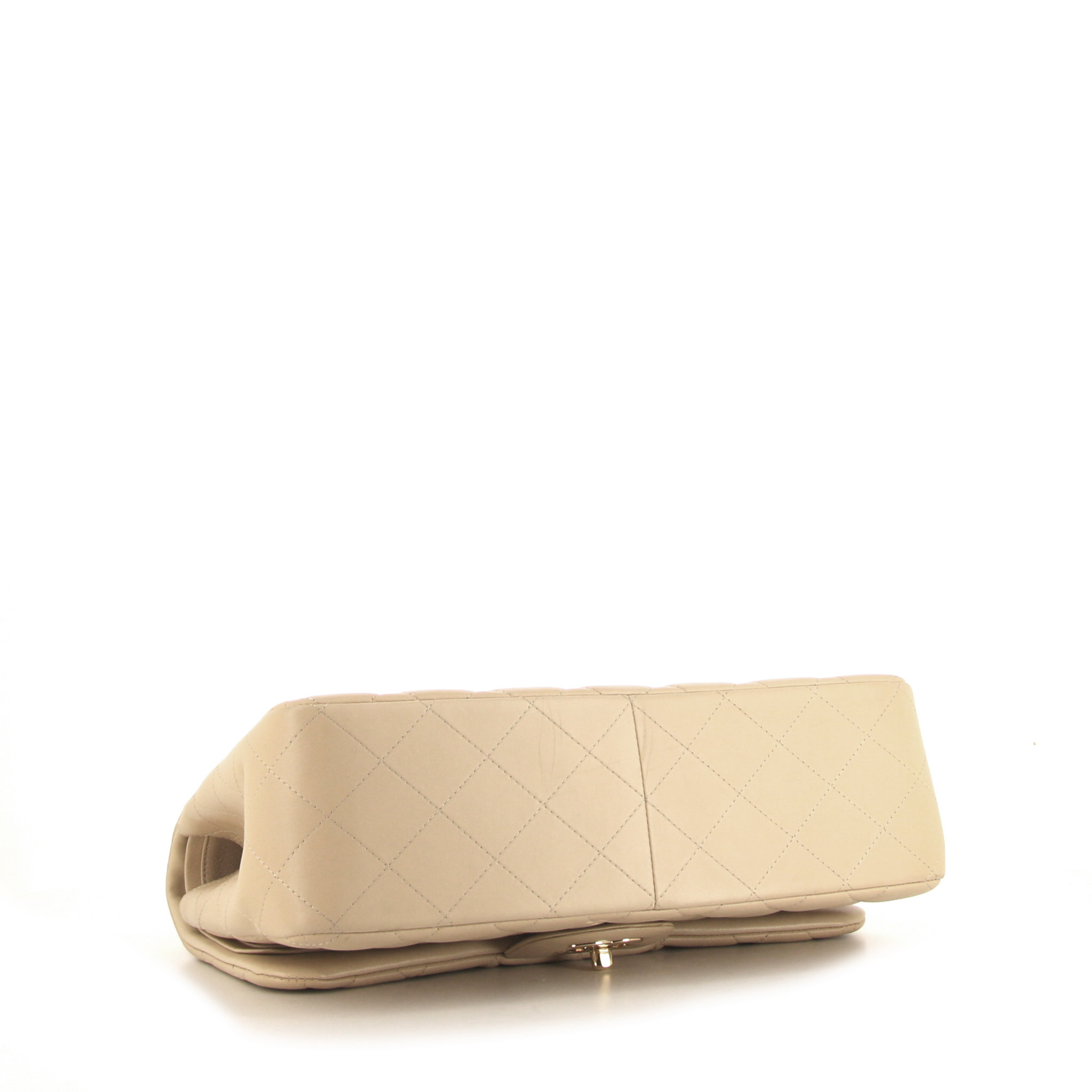 Borsa a tracolla Chanel Timeless jumbo in pelle trapuntata beige - Detail D5