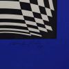 Victor Vasarely, "Japet BW / Blue", silkscreen in colors on paper, signed, numbered and framed, of 1989 - Detail D3 thumbnail