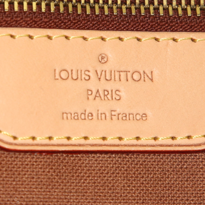 Shopping bag Louis Vuitton  Batignolles in tela monogram marrone e pelle naturale - Detail D3
