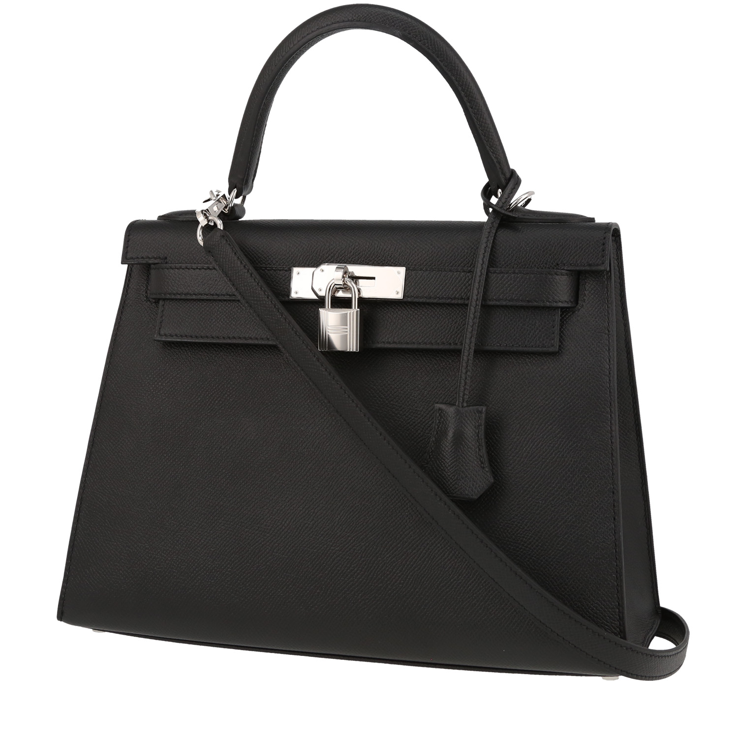 Hermès Kelly 28 cm handbag in black epsom leather - 00pp