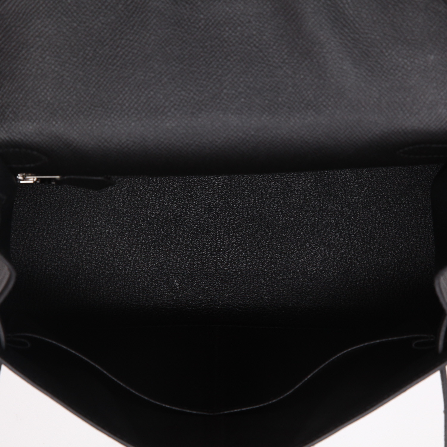 Hermès Kelly 28 cm handbag in black epsom leather - Detail D3