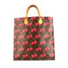Shopping bag Louis Vuitton Sac Plat in tela monogram cerata marrone con motivo e pelle naturale - 360 thumbnail