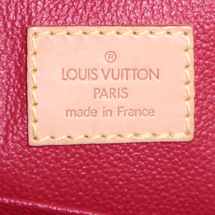 Shopping bag Louis Vuitton Sac Plat in tela monogram cerata marrone con motivo e pelle naturale - Detail D3