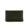 Chanel Wallet on Chain shoulder bag in black quilted grained leather - 360 thumbnail