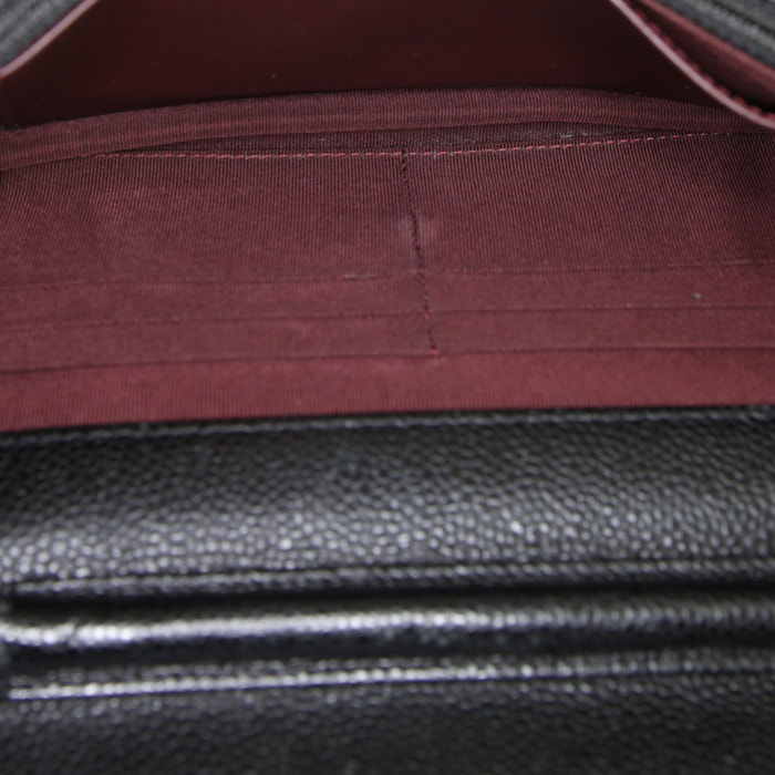 Borsa a tracolla Chanel Wallet on Chain in pelle martellata e trapuntata nera - Detail D2