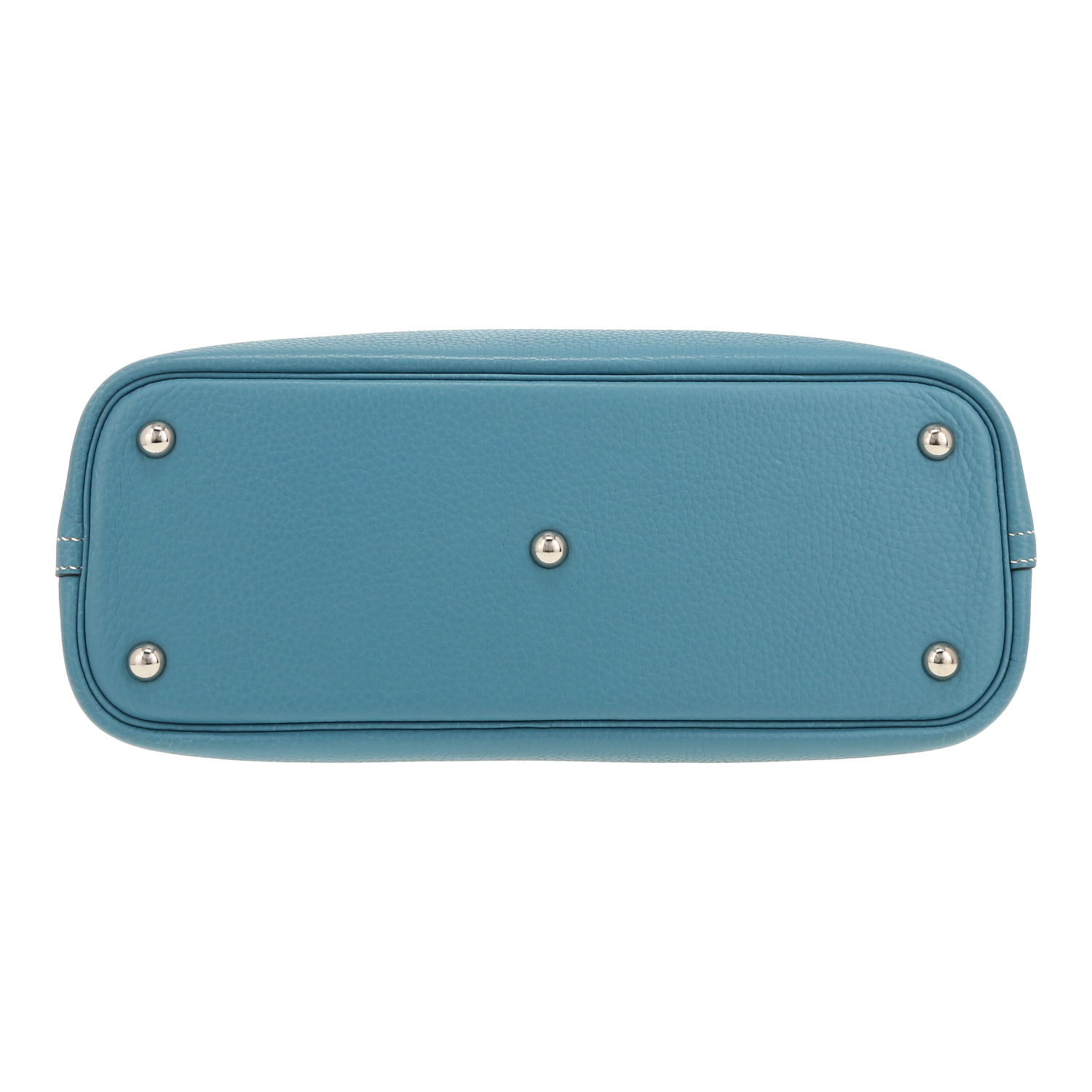 Hermès Bolide 31 cm handbag in blue jean leather taurillon clémence - Detail D1