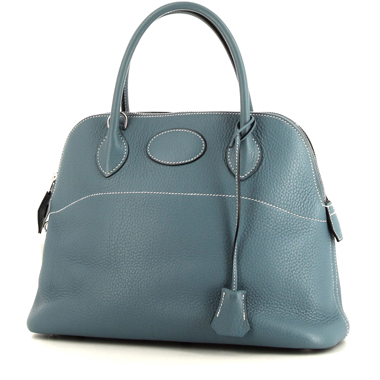 Hermes Blue Taurillon Clemence Leather Cabasellier 31 Tote Bag