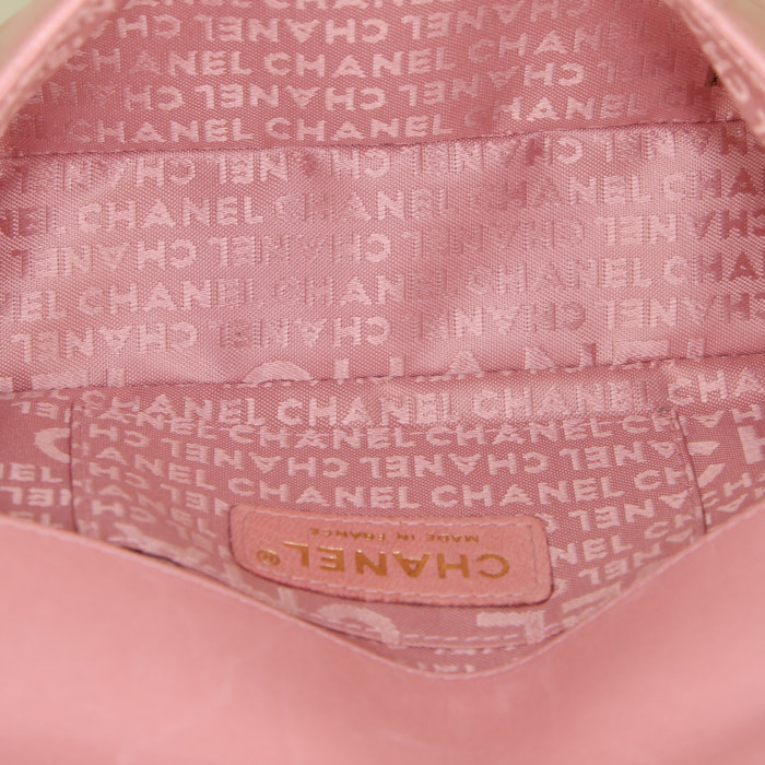 Borsa Chanel Choco bar in pelle trapuntata rosa - Detail D2
