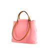 Hermès Cabag shopping bag in pink canvas and gold leather - 00pp thumbnail