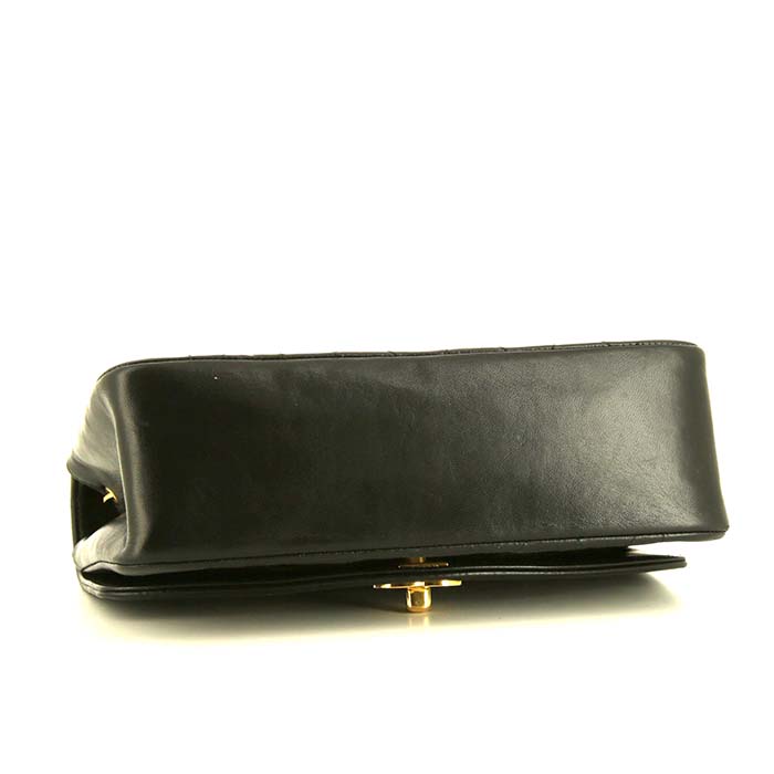 Chanel Vintage Diana handbag in black quilted leather - Detail D4