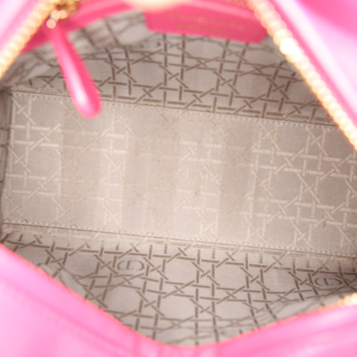 Borsa Dior Lady Dior modello medio in pelle cannage rosa - Detail D3