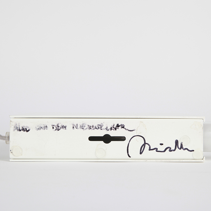 Aldo Van Den Nieuwelaar, "TC6 Cirkellamp" table lamp, in lacquered metal and neon, Boops edition, signed, from the 2000's - Detail D3