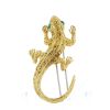 Van Cleef & Arpels 1970's pair of brooches in yellow gold, platinium and chrysoprase and in diamonds - 360 Front thumbnail
