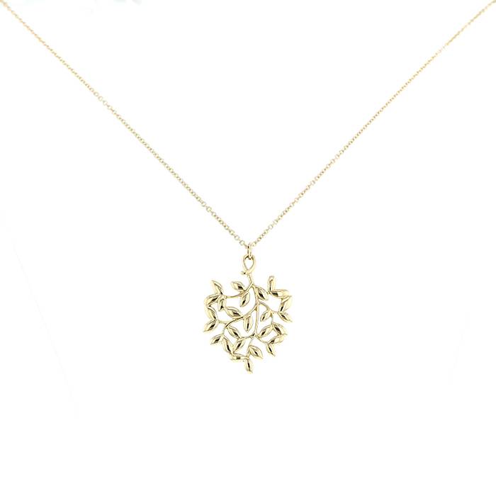 00pp tiffany co olive leaf necklace in yellow gold
