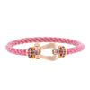 Fred Force 10 large model bracelet in pink gold,  stainless steel and sapphires - 00pp thumbnail