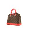 Louis Vuitton Alma Limited Edition Flamingo Monogram Totem small model handbag in brown monogram canvas and red leather - 00pp thumbnail