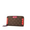 Louis Vuitton Zippy Limited Edition Flamingo Monogram Totem wallet in brown monogram canvas and red leather - 00pp thumbnail