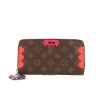 Louis Vuitton Zippy Limited Edition Flamingo Monogram Totem wallet in brown monogram canvas and red leather - 360 thumbnail