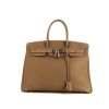 Hermes Birkin 35 cm handbag in etoupe leather taurillon clémence - 360 thumbnail