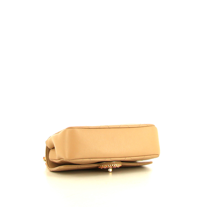 Borsa a tracolla Chanel in pelle trapuntata beige - Detail D5