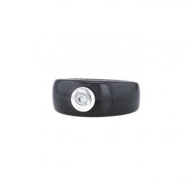 Anello Mauboussin Diamant du Démon in oro bianco,  ceramica nera e diamante