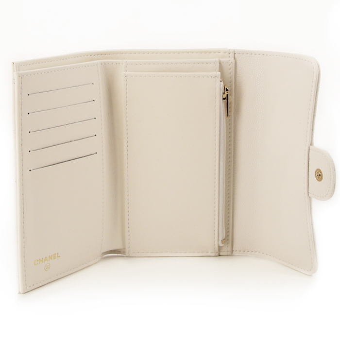 Chanel wallet in white quilted leather - Detail D1