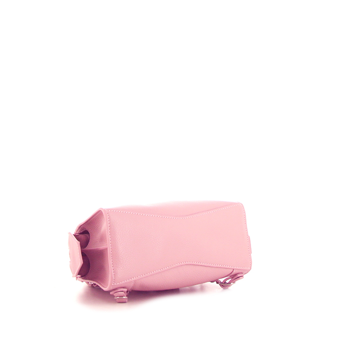 Balenciaga Neo Classic mini handbag in pink grained leather - Detail D5