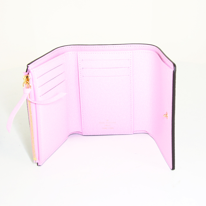 Portafogli Louis Vuitton Victorine in tela monogram marrone con motivo - Detail D2