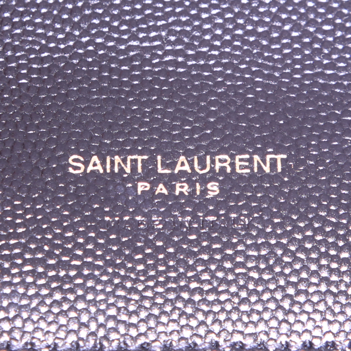Saint Laurent Enveloppe pouch in black chevron quilted leather - Detail D3