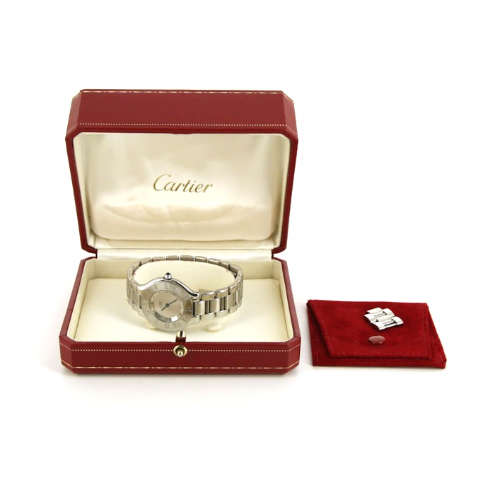 Cartier Must 21 watch in stainless steel Ref:  1330 - M21 Circa  2000 - Detail D5