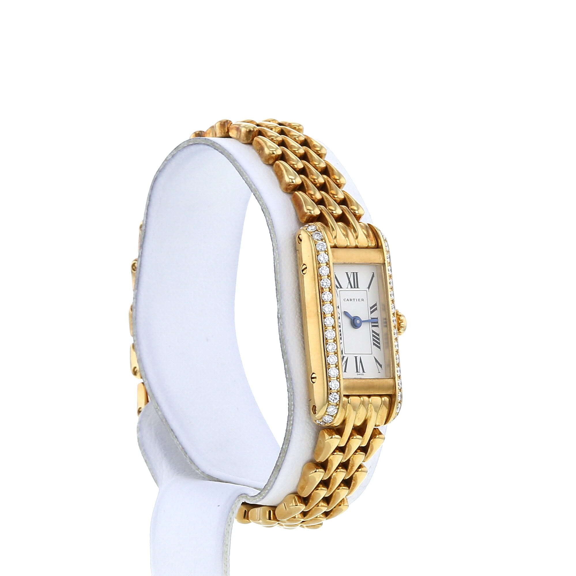 Montre Cartier Tank Américaine en or jaune Ref :  1380 Vers  1997 - Detail D2