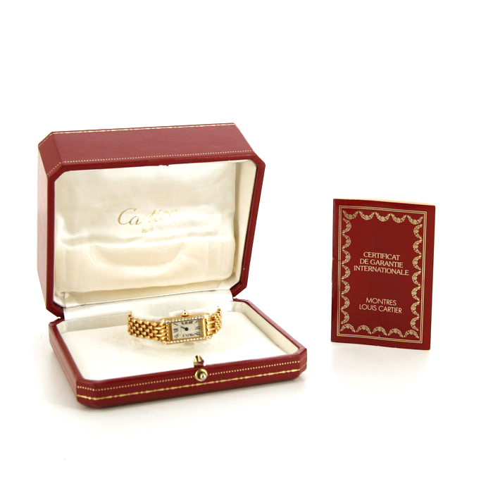 Cartier Tank Américaine watch in yellow gold Ref:  1380 Circa  1997 - Detail D5