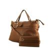 Gucci GG running handbag in brown grained leather - 00pp thumbnail