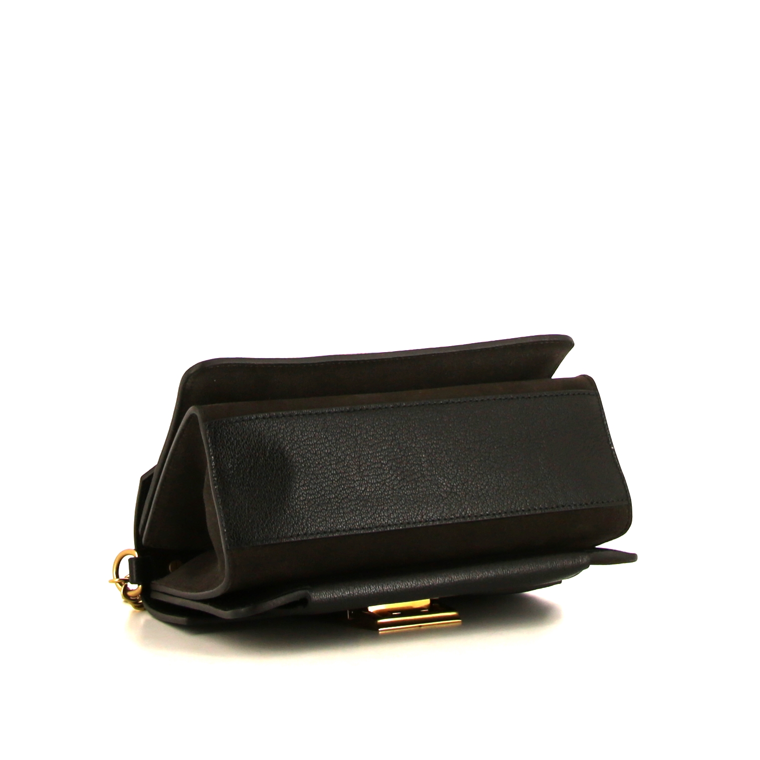 Givenchy GV3 shoulder bag in black leather and grey suede - Detail D5