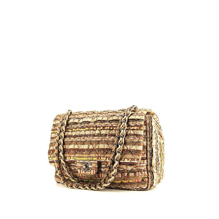 Chanel Timeless Maxi Jumbo handbag in beige canvas - 00pp