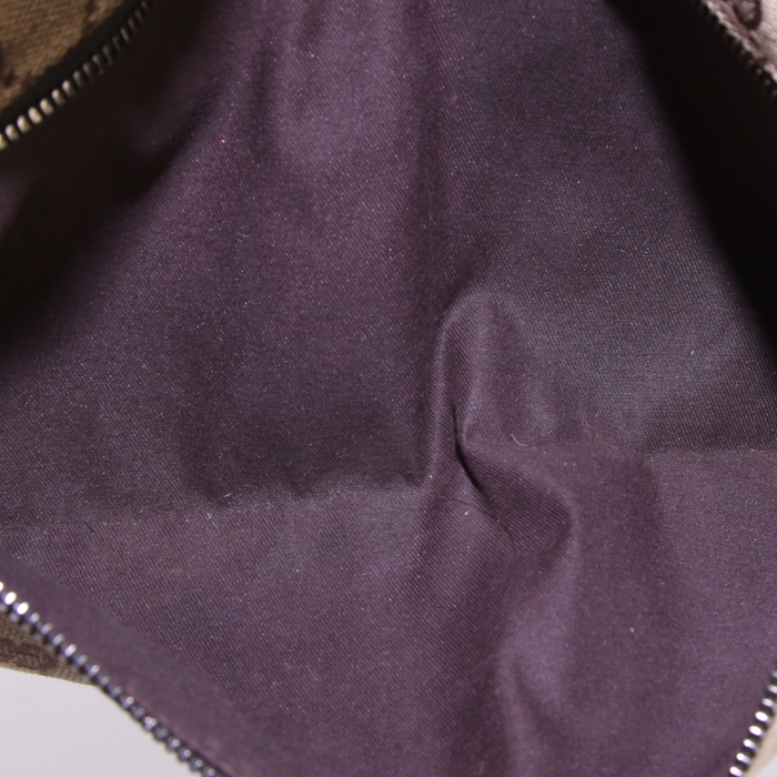 Pochette-cintura Gucci Gucci Vintage in tela siglata beige e pelle marrone - Detail D2