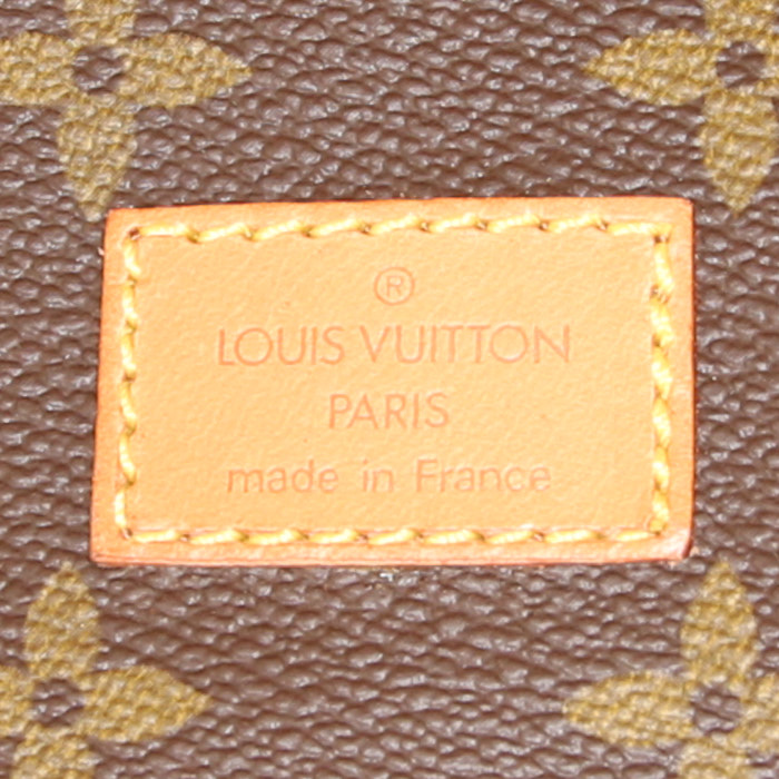 Louis Vuitton Saumur shoulder bag in brown monogram canvas and natural leather - Detail D3