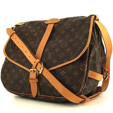 Louis Vuitton Saumur shoulder bag in brown monogram canvas and natural leather