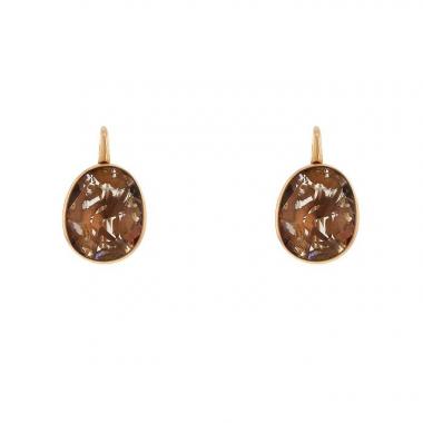 Pendientes Pomellato Arabesques en oro rosa y cuarzo ahumado
