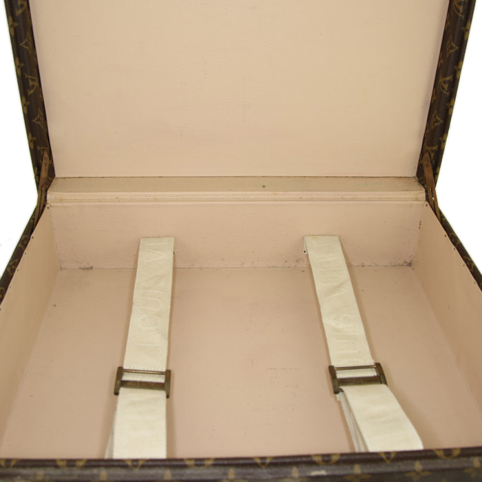 Valigia Louis Vuitton Cotteville in tela monogram marrone e pelle naturale - Detail D2