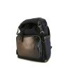 Berluti Explorer backpack in brown leather and blue canvas - 00pp thumbnail