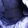 Mochila Berluti Explorer en cuero marrón y lona azul - Detail D2 thumbnail