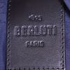 Berluti Explorer backpack in brown leather and blue canvas - Detail D3 thumbnail