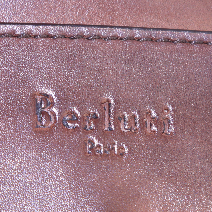 Berluti Deux jours pouch in brown shading leather - Detail D3
