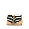 Borsa Gucci Vintage in puledro nero e bianco zebrato e pelle beige - 00pp thumbnail